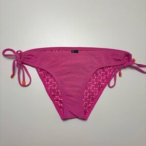 Oakley Bikini Bottom, Hot Pink Side-Tie String, Oakley O Logo Print, Large 2013